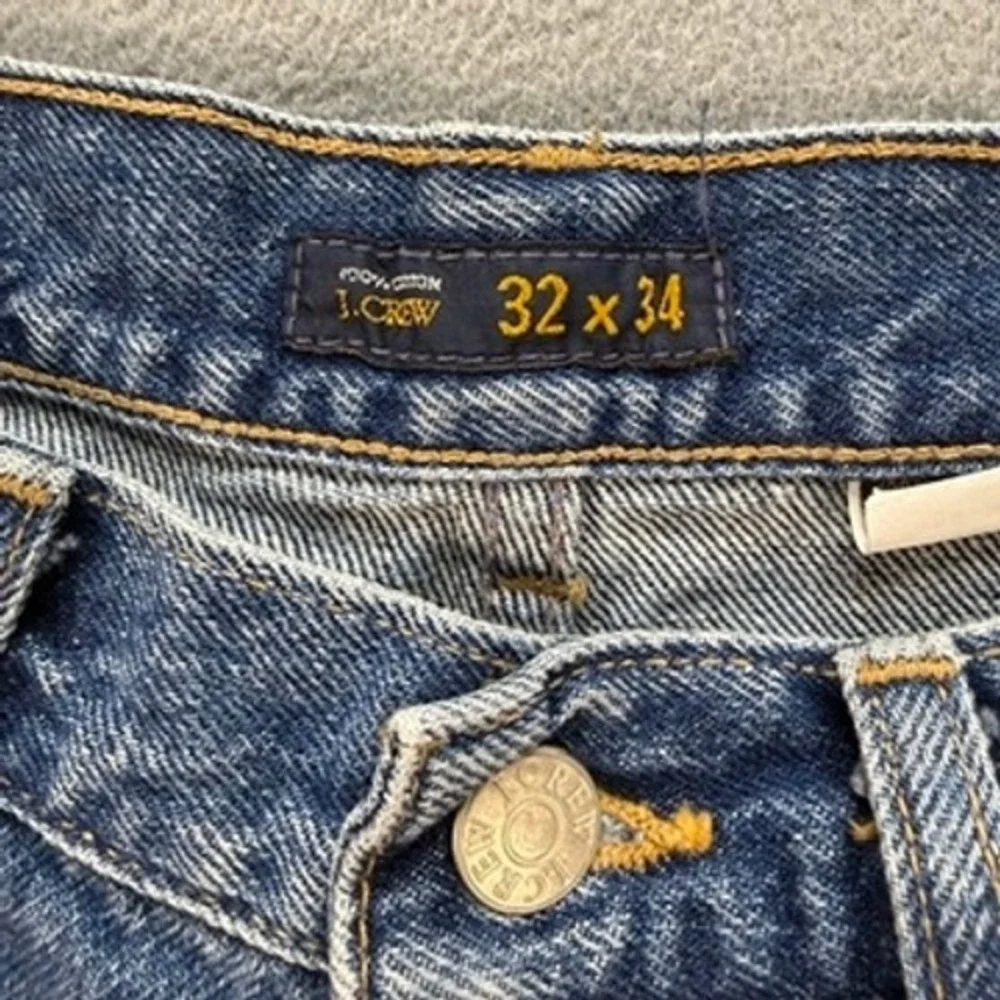 VTG J.Crew Straight Leg Denim Jeans 32x34 (FIT 29x33) Blue Made in USA Workwear